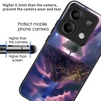 For Xiaomi Redmi Note 13 5G Case Pattern Design Ultra-Thin Tempered Glass Phone Cover