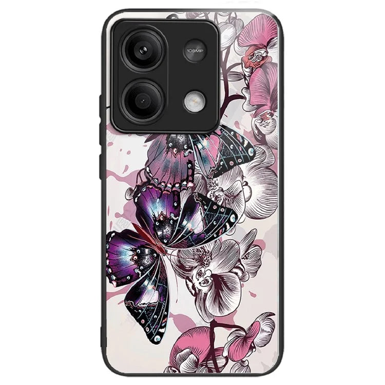For Xiaomi Redmi Note 13 5G Case Pattern Design Ultra-Thin Tempered Glass Phone Cover