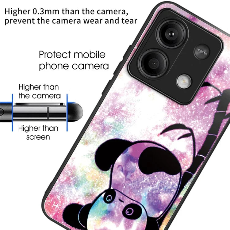 For Xiaomi Redmi Note 13 5G Case Pattern Design Ultra-Thin Tempered Glass Phone Cover