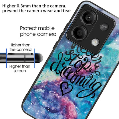 For Xiaomi Redmi Note 13 5G Case Pattern Design Ultra-Thin Tempered Glass Phone Cover