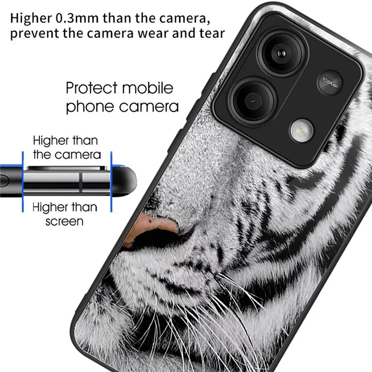 For Xiaomi Redmi Note 13 5G Case Pattern Design Ultra-Thin Tempered Glass Phone Cover