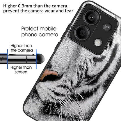 For Xiaomi Redmi Note 13 5G Case Pattern Design Ultra-Thin Tempered Glass Phone Cover