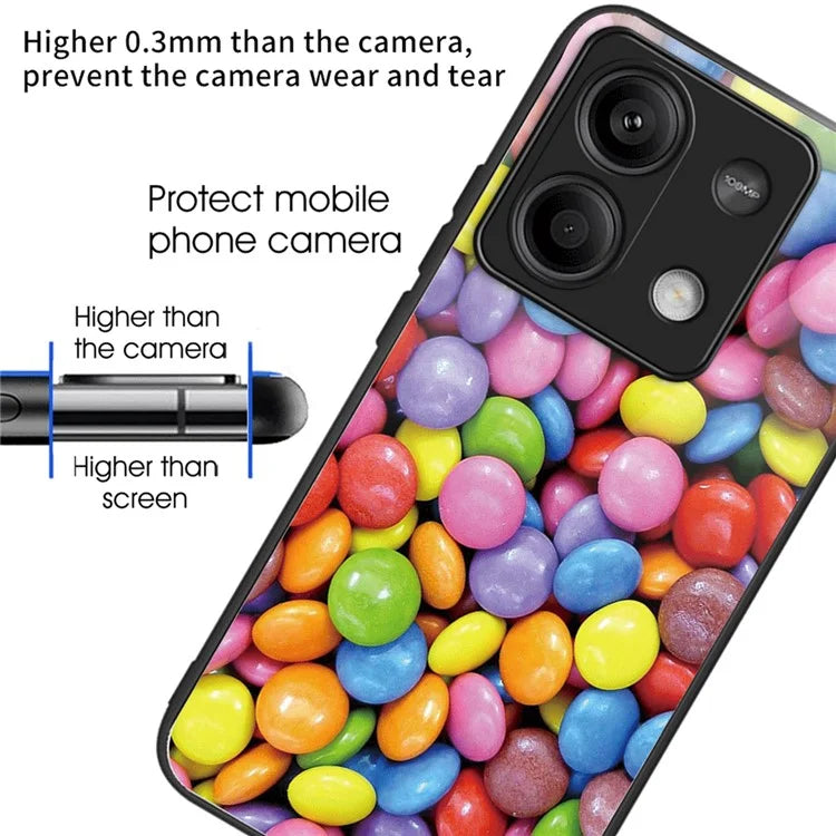 For Xiaomi Redmi Note 13 5G Case Pattern Design Ultra-Thin Tempered Glass Phone Cover