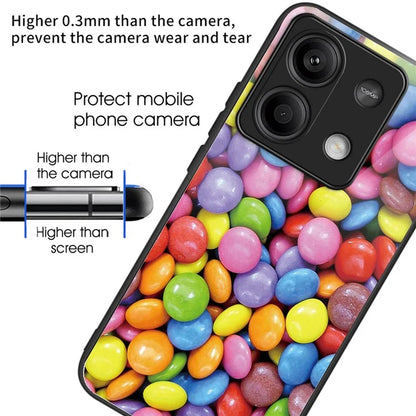 For Xiaomi Redmi Note 13 5G Case Pattern Design Ultra-Thin Tempered Glass Phone Cover