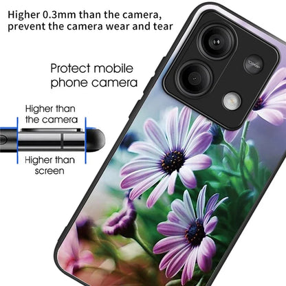For Xiaomi Redmi Note 13 5G Case Pattern Design Ultra-Thin Tempered Glass Phone Cover