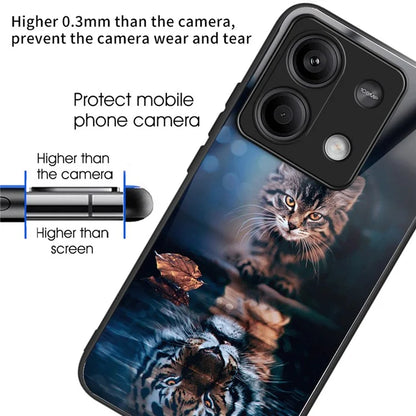For Xiaomi Redmi Note 13 5G Case Pattern Design Ultra-Thin Tempered Glass Phone Cover