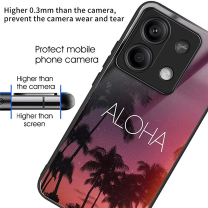 For Xiaomi Redmi Note 13 5G Case Pattern Printing TPU+Tempered Glass Hybrid Phone Cover