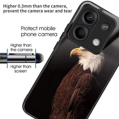 For Xiaomi Redmi Note 13 5G Case Pattern Printing TPU+Tempered Glass Hybrid Phone Cover