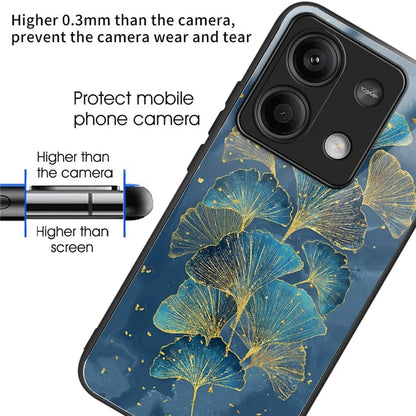 For Xiaomi Redmi Note 13 5G Case Pattern Printing TPU+Tempered Glass Hybrid Phone Cover
