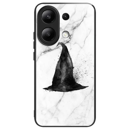 For Xiaomi Redmi Note 13 4G Phone Case Tempered Glass+TPU Pattern Print Back Cover