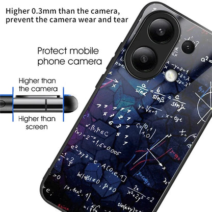 For Xiaomi Redmi Note 13 4G Case Pattern Printing Anti-Drop Tempered Glass TPU Phone Cover