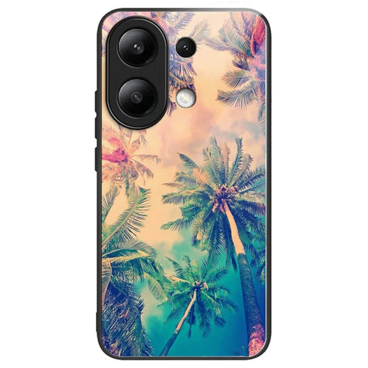 For Xiaomi Redmi Note 13 4G Case Back Patterned Tempered Glass Phone Cover