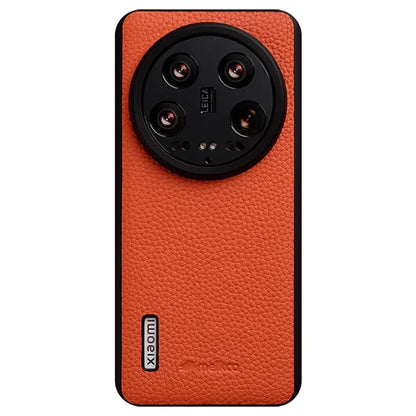 MELKCO For Xiaomi 14 Ultra Case Genuine Cow Leather Coated PC Phone Cover