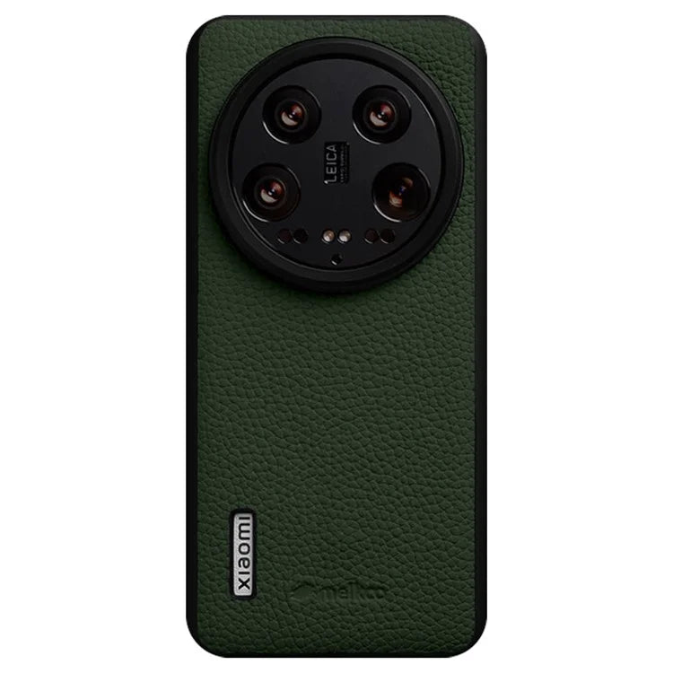 MELKCO For Xiaomi 14 Ultra Case Genuine Cow Leather Coated PC Phone Cover