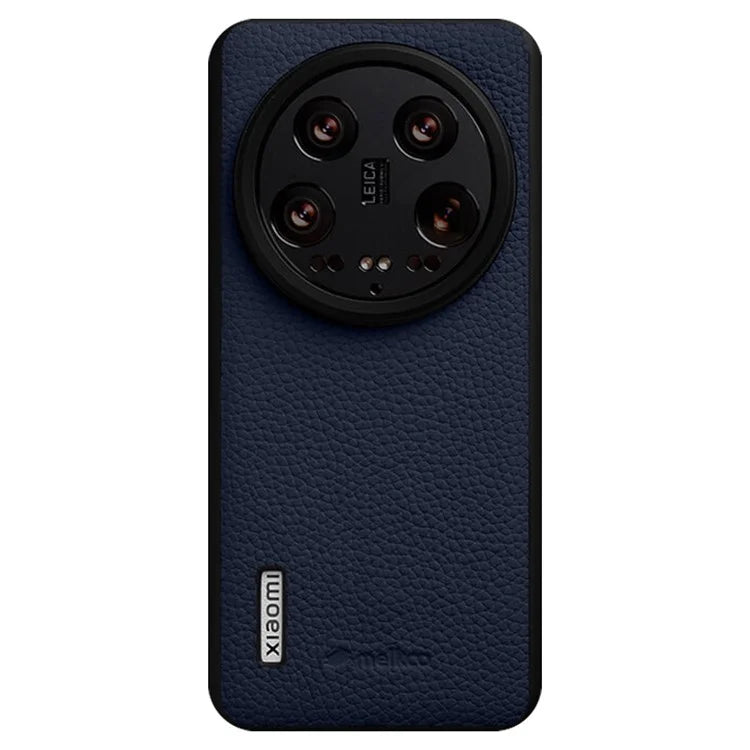 MELKCO For Xiaomi 14 Ultra Case Genuine Cow Leather Coated PC Phone Cover