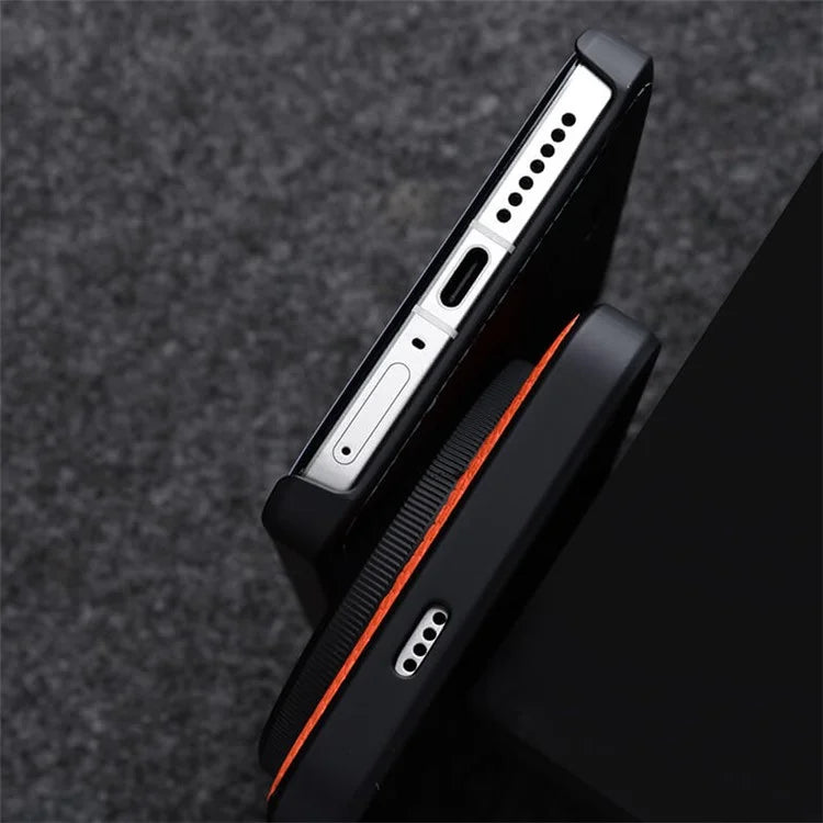 MELKCO For Xiaomi 14 Ultra Case Genuine Cow Leather Coated PC Phone Cover
