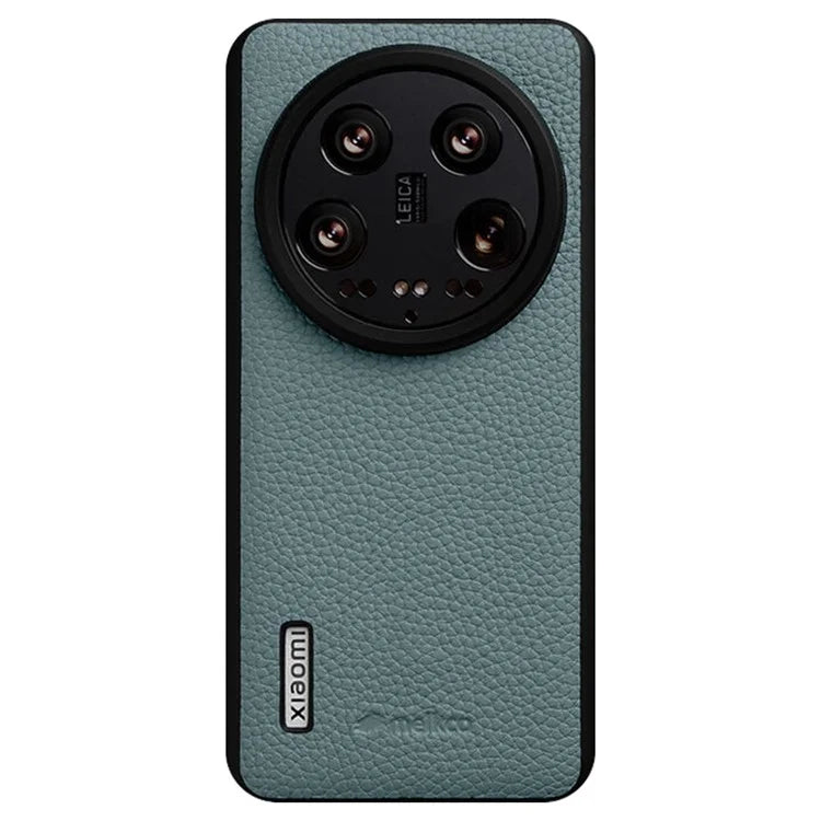 MELKCO For Xiaomi 14 Ultra Case Genuine Cow Leather Coated PC Phone Cover