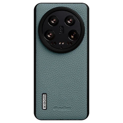 MELKCO For Xiaomi 14 Ultra Case Genuine Cow Leather Coated PC Phone Cover