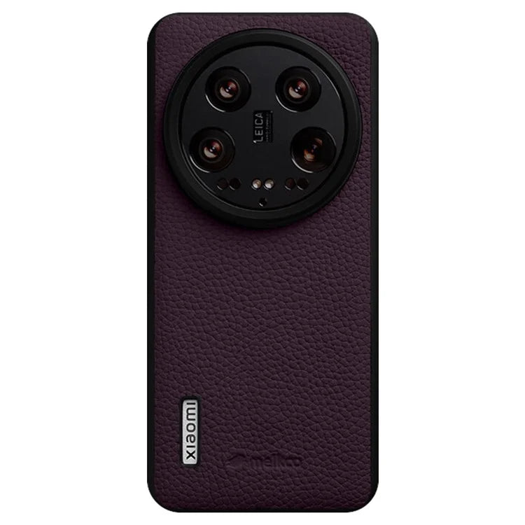MELKCO For Xiaomi 14 Ultra Case Genuine Cow Leather Coated PC Phone Cover