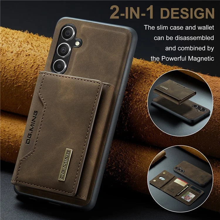 DG.MING M2 Series for Samsung Galaxy A35 5G Kickstand Case Detachable Magnetic Wallet Phone Cover