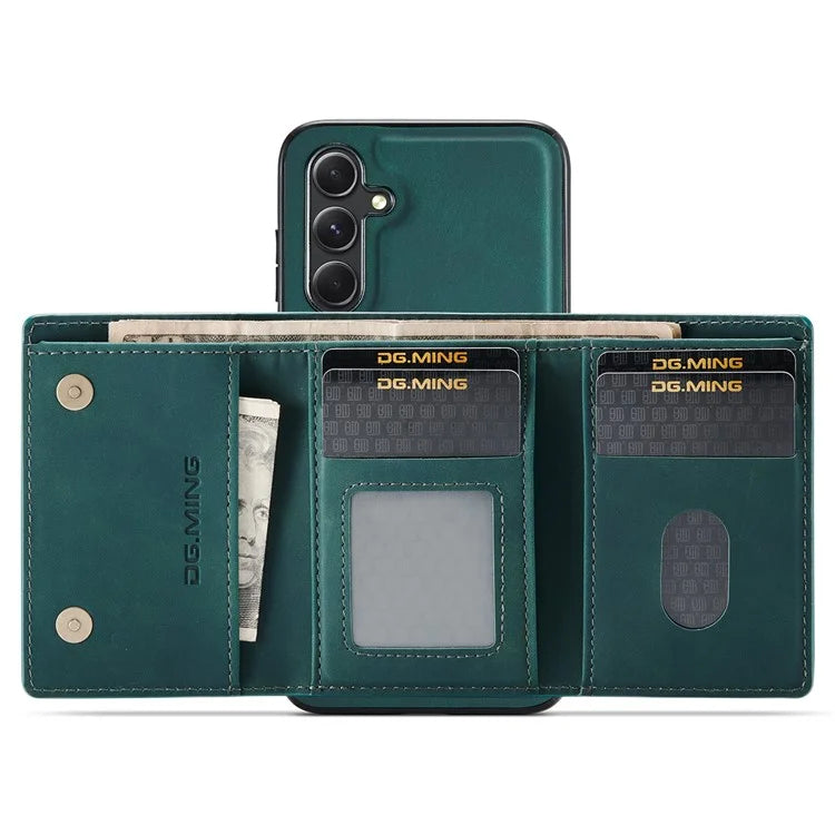 DG.MING M1 Series for Samsung Galaxy A35 5G Case Detachable Card Holder Leather Coating Phone Cover