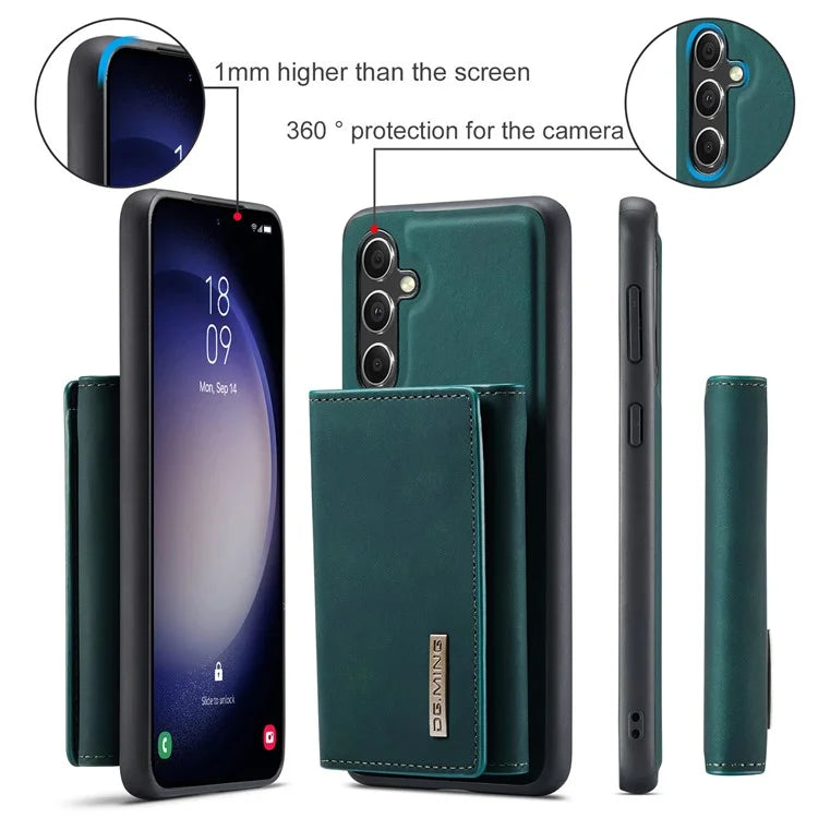 DG.MING M1 Series for Samsung Galaxy A35 5G Case Detachable Card Holder Leather Coating Phone Cover