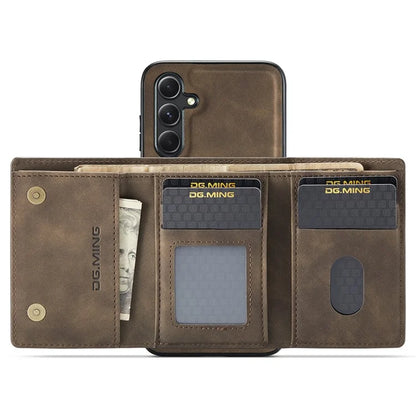 DG.MING M1 Series for Samsung Galaxy A35 5G Case Detachable Card Holder Leather Coating Phone Cover