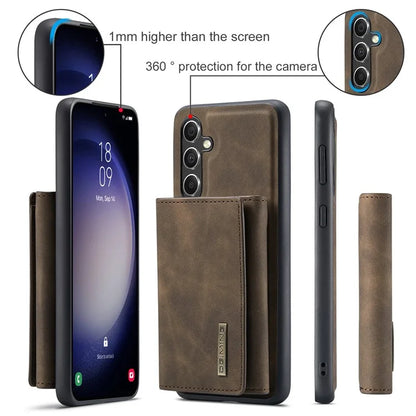 DG.MING M1 Series for Samsung Galaxy A35 5G Case Detachable Card Holder Leather Coating Phone Cover