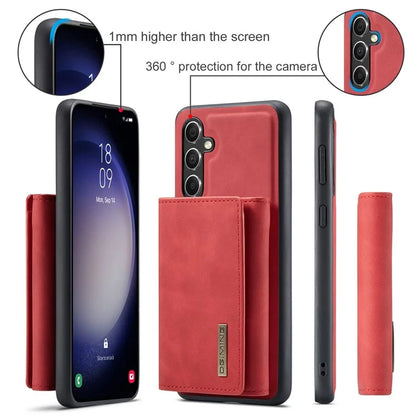 DG.MING M1 Series for Samsung Galaxy A35 5G Case Detachable Card Holder Leather Coating Phone Cover