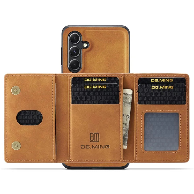 DG.MING M2 Series for Samsung Galaxy A15 4G / 5G Case Detachable 2-in-1 Wallet Phone Leather Back Cover