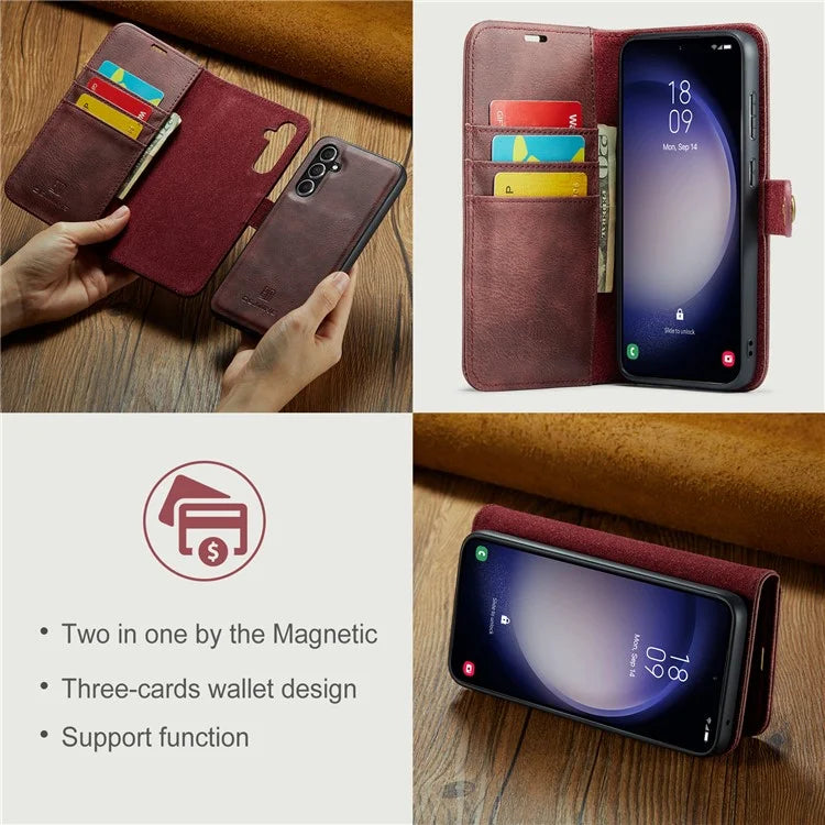 DG.MING for Samsung Galaxy A55 5G Case Detachable Split Leather Phone Cover with Stand Wallet