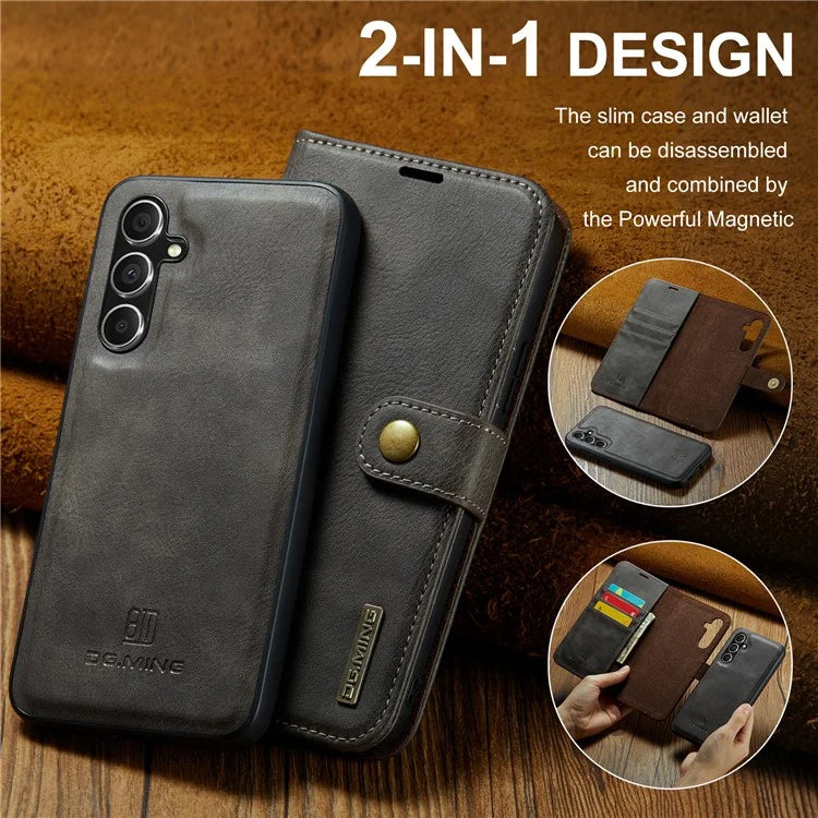 DG.MING for Samsung Galaxy A35 5G Wallet Case Detachable Split Leather Phone Cover
