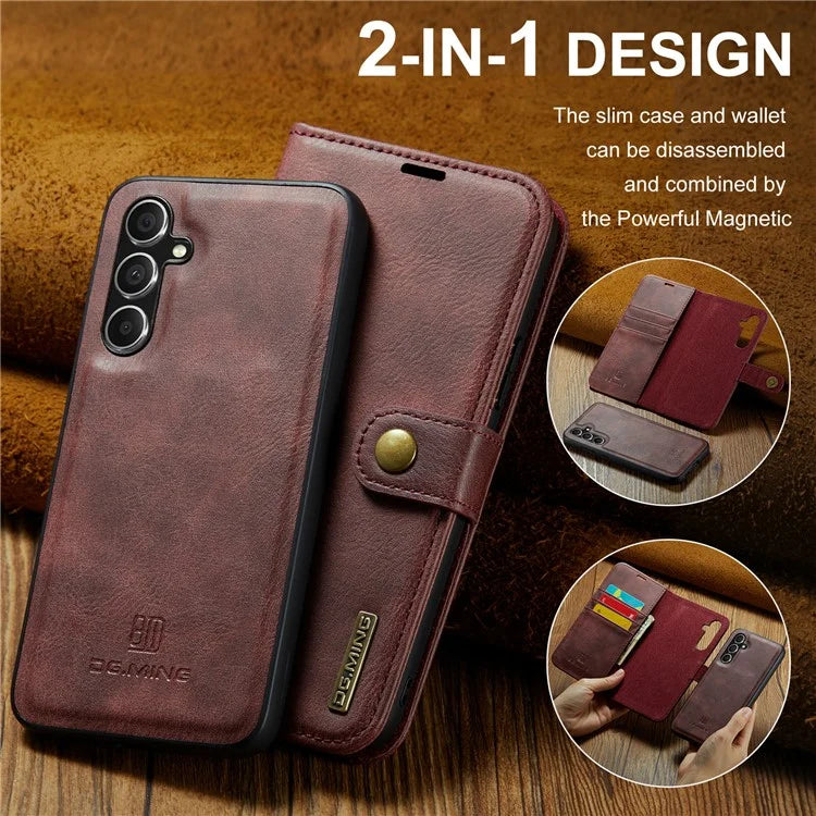 DG.MING for Samsung Galaxy A35 5G Wallet Case Detachable Split Leather Phone Cover