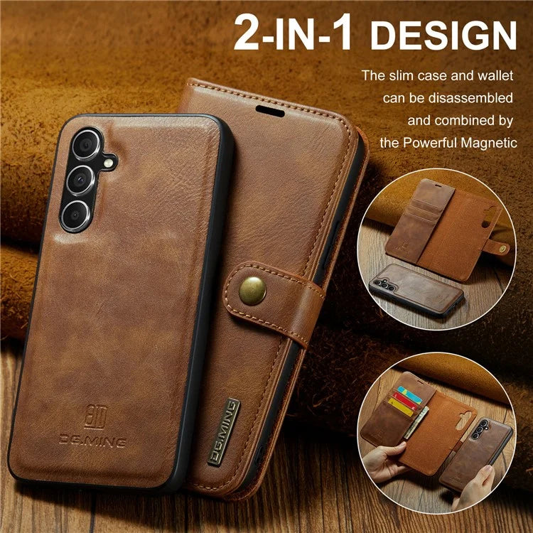 DG.MING for Samsung Galaxy A15 4G / A15 5G Case Detachable Split Leather Wallet Phone Cover