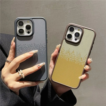 For iPhone 15 Pro Case Geometric Pattern PC Phone Cover Water Transfer Printing