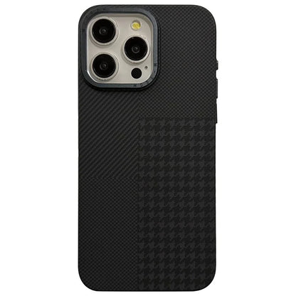 For iPhone 15 Pro Case Hard PC Grid Pattern Anti-Scratch Phone Cover