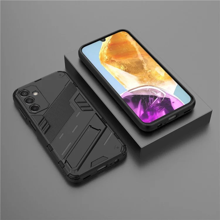 For Samsung Galaxy M15 5G Case Kickstand Anti-Scratch PC+TPU Armour Phone Cover