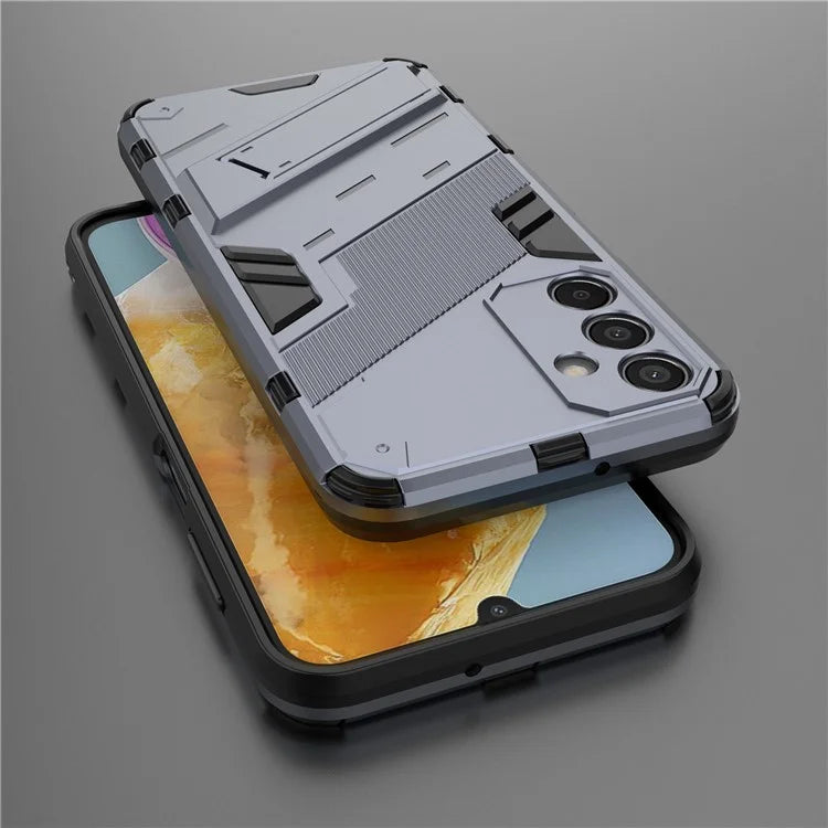 For Samsung Galaxy M15 5G Case Kickstand Anti-Scratch PC+TPU Armour Phone Cover