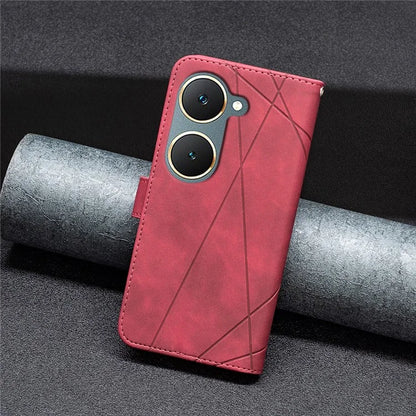 BINFEN COLOR BF05 For vivo Y03 Leather Case Wallet Geometric Imprinted Phone Cover