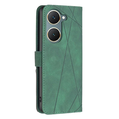 BINFEN COLOR BF05 For vivo Y03 Leather Case Wallet Geometric Imprinted Phone Cover