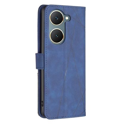 BINFEN COLOR BF05 For vivo Y03 Leather Case Wallet Geometric Imprinted Phone Cover