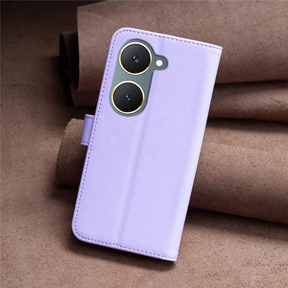 BINFEN COLOR BF17 For vivo Y03 Wallet Case PU Leather + TPU Flip Phone Cover