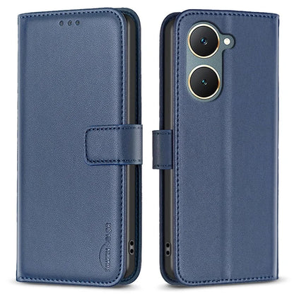 BINFEN COLOR BF17 For vivo Y03 Wallet Case PU Leather + TPU Flip Phone Cover