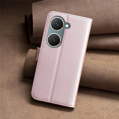 BINFEN COLOR BF17 For vivo Y03 Wallet Case PU Leather + TPU Flip Phone Cover