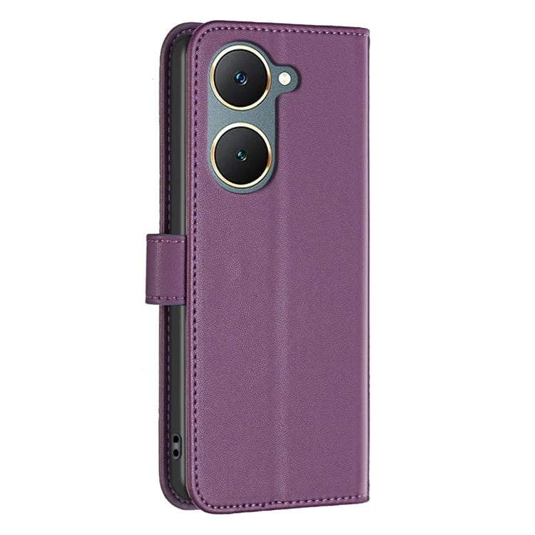 BINFEN COLOR BF17 For vivo Y03 Wallet Case PU Leather + TPU Flip Phone Cover