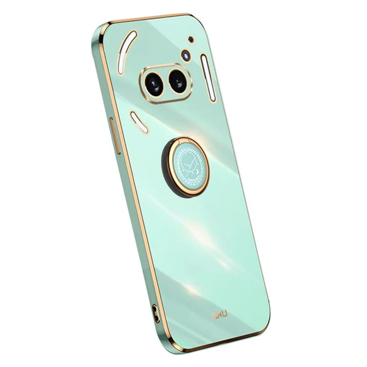 XINLI For Nothing Phone (2a) Cover Electroplating Ring Kickstand Soft TPU Phone Case
