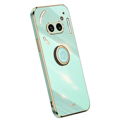 XINLI For Nothing Phone (2a) Cover Electroplating Ring Kickstand Soft TPU Phone Case