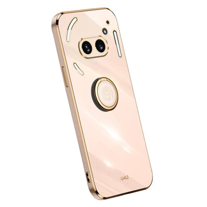 XINLI For Nothing Phone (2a) Cover Electroplating Ring Kickstand Soft TPU Phone Case
