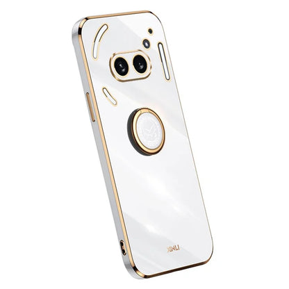 XINLI For Nothing Phone (2a) Cover Electroplating Ring Kickstand Soft TPU Phone Case