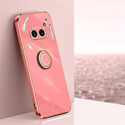 XINLI For Nothing Phone (2a) Cover Electroplating Ring Kickstand Soft TPU Phone Case